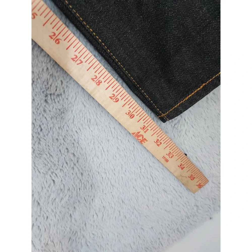 Levis 501 Jeans Men 32x32 Straight Leg Button Fly Dark Wash Black Denim Original